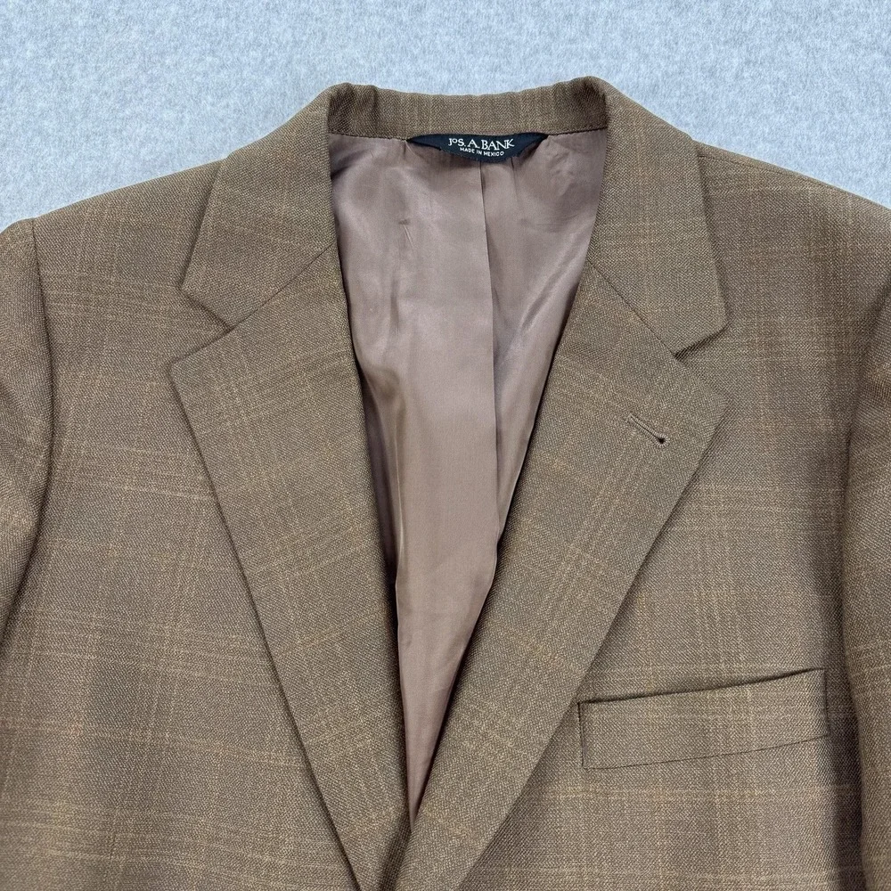 Jos A Bank Signature Blazer Mens 42 Short Brown Wool Silk Gordon Sport Coat